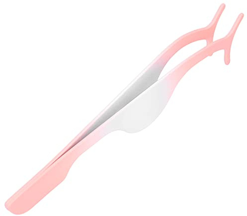 Pongnas Pinzette per Ciglia Finte Applicatore per Ciglia Morsetto Ad in Acciaio Inossidabile Vestibilità Morbida Contorno Occhi Facile Usare Design Ergonomico per Strumento di Trucco (Arancio