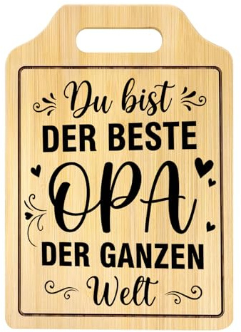 Geschenke für Opa, Personalisiertes Graviertes Bambus Schneidebrett, Opa Geschenk zum Geburtstag, Vatertagsgeschenk Großvatertagsgeschenk, Lustige Geschenke für Männer mit Weltbester Opa Motiv