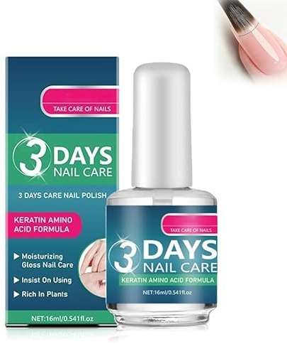 3 Jours à la Kératine et Acides Aminés, Vernis Fortifiant und Soin, Traitement Intensif pour Ongles Secs et Cassants, Renforcement et Nutrition (1, 16ml)