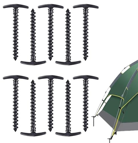 Estacas de la Tienda de Atornillar - 10 Piquetas de Toldo de Fijación para Toldo | para Mujeres Hombres Campistas Pescadores Senderismo Pesca Playa Camping Festival Música