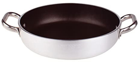 Pentole Agnelli ALSA2110S40 Tegame con Maniglie, Alluminio, Argento, 40 cm