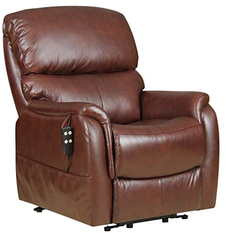 The Montreal - Dual Motor Riser Recliner Electric Mobility Lifting Chair in Chestnut Leather