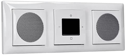 Busch-Jaeger (Original) DAB+ Unterputz Bluetooth Radio 8217U-101 Balance SI alpinweiß mit 2 x Lautsprecher im 3fach Rahmen + EBROM Phasenprüfer zur Montage der Geräte