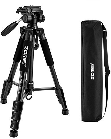 ZOMEi Z666 Trépied de voyage professionnel léger et portable avec tête panoramique et étui de transport pour appareil photo Canon Nikon Sony Olympus DV