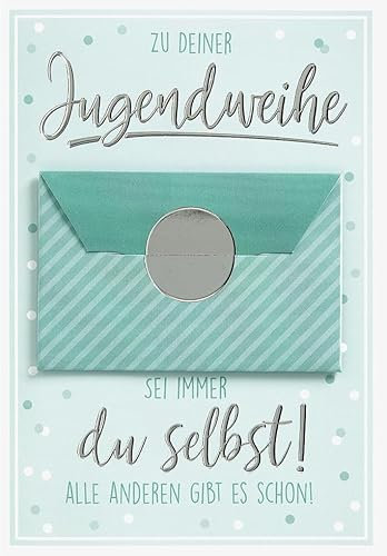 Perleberg Allgemeine Geldkarte - Lifestyle Collection - Karte für Geldgeschenk ideal zur Jugendweihe - Geldkarten mit passendem Umschlag - Geschenkkarte in 11,6 x 16,6 cm