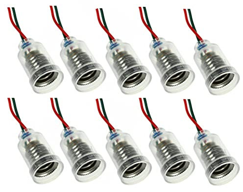 ShuoHui E10 Lampen Sockel E10 LED screw-mount klein Leuchtmittel-Halterung E10 Fassung mit Draht Light Base Sockel für Home Experiment elektrischen Test Zubehör (10)