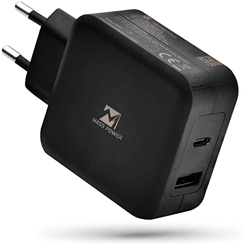 Mass Power Caricatore universale 2 in 1 – Alimentatore USB C/USB-A ultra forte da 65 W con funzione di ricarica rapida (PD Power Delivery) come caricabatterie per laptop, tablet e smartphone, 135 g
