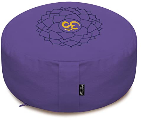 Yogishop Meditationskissen - rund - Chakras - Organic Cotton - ø 36cm x 15cm (36 x 36 x 15 cm)