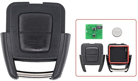 Schlüssel Fernbedienung Autoschlüssel Funkschlüssel 2 Tasten Sendeeinheit 433Mhz Sender mit elektronische Karte Transponder Gehäuse Fräsen Batterie für Astra G CC Coupe Cabrio 1998-2005