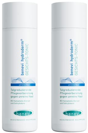 benevi Gesichtstonic 2 x 200 ml klärendes und reinigendes Tonic für fettige Haut. Beseitigt den störenden Fettglanz, löst Hornzellen und Mitesser, beruhigt und erfrischt die Haut.