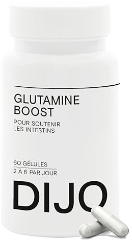 DIJO - L-Glutamine - Acide Aminé Renforce la Paroi Intestinale - Made in France Vegan Gluten Free Sans Lactose - 60 Gélules Cure 1 mois