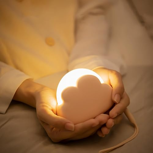 Adiwo LED Nachtlicht, Dimmbar Kinder Nachtlicht Wiederaufladbares Wolkenform Nachtlicht Baby für Schlafzimmer USB Aufladbar Mobile Led Nachtlichtlampe für Kinder als Geschenk zum Einschlafen Rosa