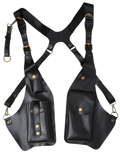 Dickly Leder Schulter Holster Tasche, Verstellbarer Schultergurt Tasche, Retro Unterarm Holster Pouch Tasche, Universelles vertikales Pistolenholster, Anti-Diebstahl-Holster für Outdoor-Reisen