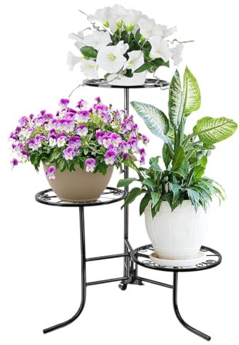 OUYUE Soporte para Plantas Soportes para Plantas De 3 Niveles, Soportes para Plantas De Interior, Soporte para Plantas En Esquina para Sala De Estar Y Patio Escalera para Flores