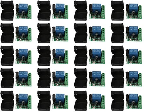 Uikdjgu 20X DC 12V 1CH 433MHz Interruptor de Control Remoto Inalambrico Universal Receptor de Rele de 433 MHz Modulo
