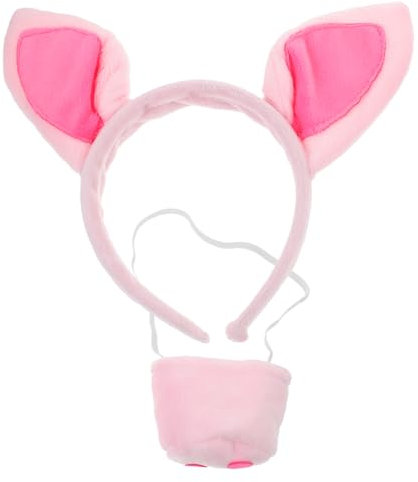 ANDRESLAD 1satz Schwein Kostüm Mit Stirnband Und Nase Tierkostüm Zubehör Für Karneval Halloween Und Geburtstagsfeiern Bequemes Und Kreatives Cosplay-accessoire Teiliges