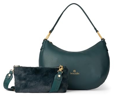 Braccialini Borsa Donna Firmata Beth a Spalla Mezzaluna con Pochette