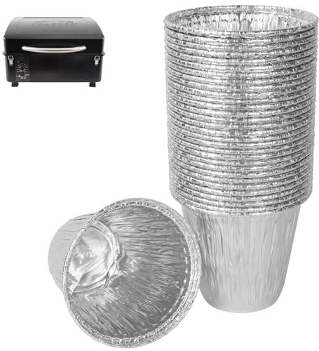 WEBROIL 30 Packs BAC459 Grease Bucket Liner for Traeger Ranger, PTG, Scout Grills,Traeger Ranger Drip Tray Liner Accessories, Traeger PTG Bucket Liner,Traeger Scout Grease Liner Accessories, 4.3 x 4