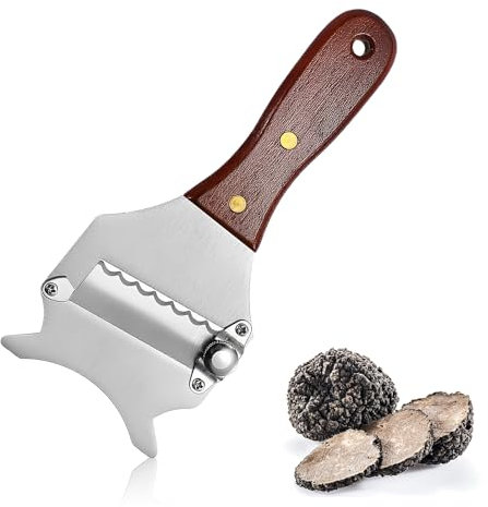 QYRDBGY Truffle Slicer, Truffle Grater, Stainless Steel 430 Adjustable Gourmebel with Wooden Handle, Truffle Cheese Slicer, Truffle Cutter for Truffle, Chocolate, Cheese, Butter