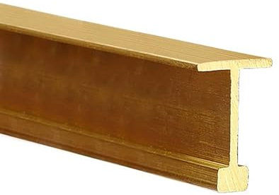 Goldene T-förmige Bodenleiste für Holz zu Fliesen, Übergang, Wandverkleidung, Stange, Verbindung, Bodenspalt (10 x 16 mm)