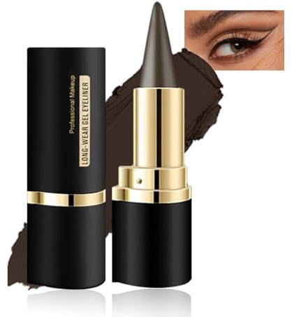 Eyeliner vattentät, snabbtorkande eyeliner penna gel gråbrun, torkare och pigmenterad ögonskugga, grå kajalpenna för det perfekta ögonstrecket en daglig långvarig ögonmakeup