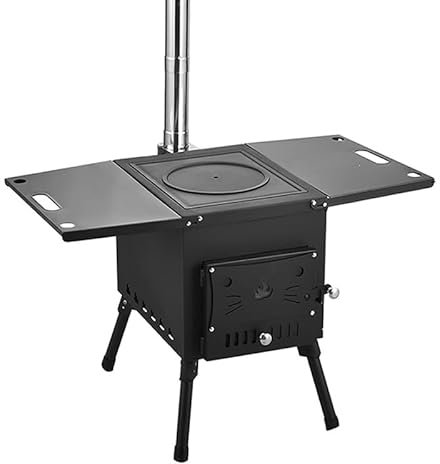 ERSINIAN Zeltofen, Holzofen für den Innenbereich, Holzofen, tragbarer Holzofen, Zeltheizung für Camping, tragbarer Holzofen, geeignet zum Heizen zu Hause, Kochen, Picknick-Grillen im Freien (78 cm)