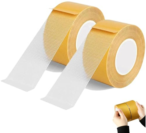 High Adhesive Strength Mesh Double-Sided Duct Tape, Double Sided Fabric Tape Heavy Duty Mounting Tape, Super Sticky Resistant Clear Tape, Suitable for DIY, Wall, Glass (B)
