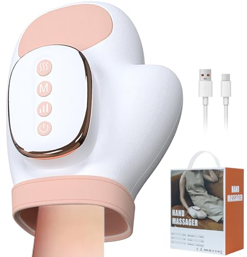 HIHOBDAY Massaggiatore manuale con calore, compressione airbag a 360° per polso e dita, 3 modalità, 3 intensità, massaggiatore per le mani per artrite e tunnel carpale e sollievo dal dolore, regalo di