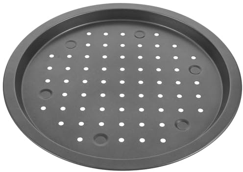 BIUDECO Teglia per Pizza Forata in Acciaio al Carbonio Strumento di Cottura per Forno Domestico Vassoio Rotondo per Pizza con Ventilazione Uniforme Frutti di Mare e Verdure