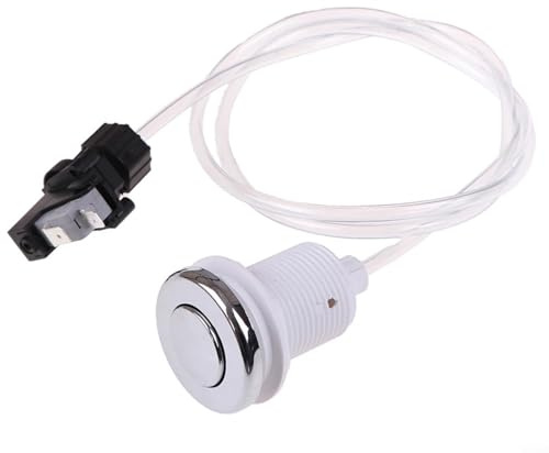 CWOQOCW Manopola per interruttore della pressione dell'aria, 16 A, 250 V, per vasca da bagno, spa, pulsante pneumatico da 63 mm, perno nero, bianco, ABS, PVC, acciaio inossidabile, 28 mm, 32 mm