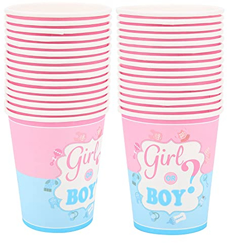 Yechiry Vasos de Papel para Agua, 30 Unidades para Suministros para Fiestas de Bebés, Duraderos y Elegantes para Celebrar Momentos Especiales