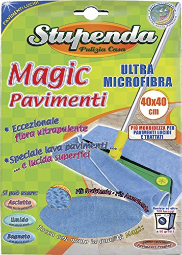 La Briantina Panno Pulizia per Pavimenti Magic in Microfibra, Doppia Efficacia Contro Polvere e Sporco, per Tutti i Pavimenti, Riutilizzabile, 40x50 cm.