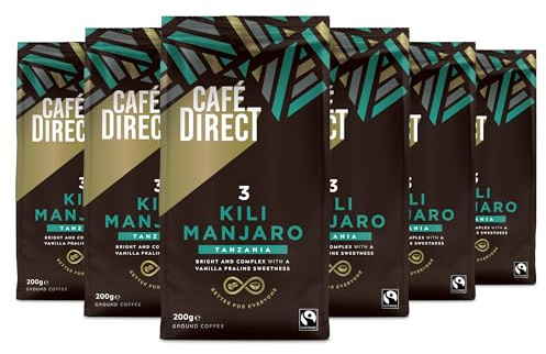 Cafédirect Kilimanjaro Tanzania Fairtrade Ground Arabica Coffee 200 g (Pack of 6)