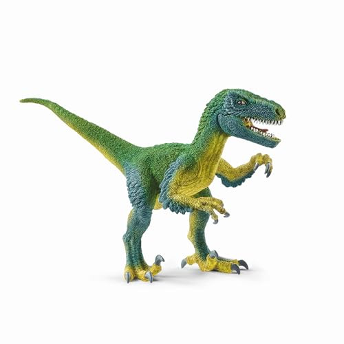 Schleich Dinosaurs - Velociraptor Figurine with Movable Jaw and Arms - Realistic Raptor Dino Toy with Feathered Body and Claws - Durable Dinosaur Action Figure for Imaginative Play - Kids 4+ | 14585