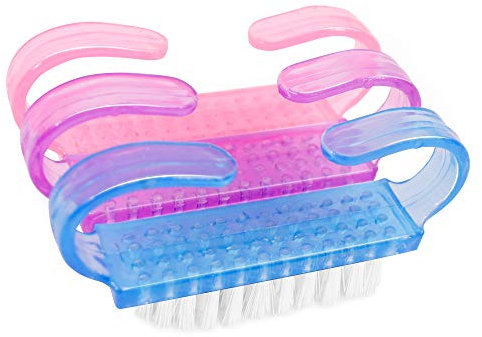 TRIXES 3er Set Mini Reise Nagel Bürsten in verschiedenen Farben Kosmetik Reinigung Schönheit