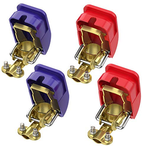 AUTOUTLET Liberación Rápida Bornes de Batería, Terminales de Batería, Conectores de Batería, Bornes Batería, Abrazaderas Clip para Barco de Caravana (2 Pares)