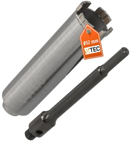 Diamant Bohrkrone Sechskant lang (200mm) Aufnahme Nutzlänge 180 mm Ø 52 mm Betonbohrkrone Kernbohrer
