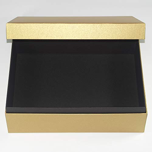generisch Geschenkkarton hochwertig stabil 36 x 28 x 13 cm (L x B x H - Außenmaß) Boden + Deckel gold (1)