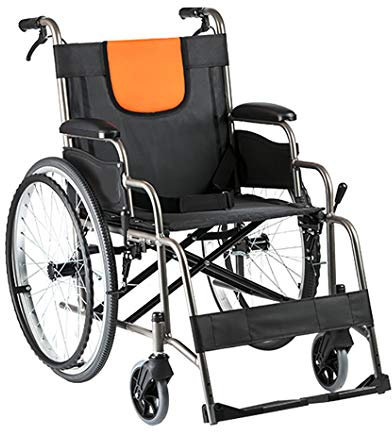 Klappbarer Rollstuhl Tragbarer medizinischer,Faltrollstuhl Reiserollstuhl Transportrollstuhl,Aluminiumlegierung mit wegschwenkbaren Fußstützen,ergonomischer Sitz und Rückenlehne,Sitzbreite 44 cm