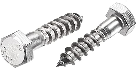 sourcing map 10Stk. Sechskantschrauben M8x30mm 304 Edelstahl selbstschneidende Schrauben