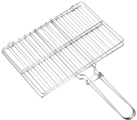 Luxshiny Folding BBQ Griller Basket Stainless Steel BBQ Grilling Basket Fish Grill Basket Vegetable Grill Basket Grill Grilling Basket Grilling Accessories for Outdoor Veggie Grilling Shrimps