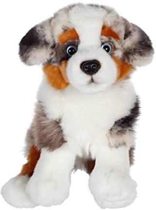 GIPSY TOYS - Sitzender Hund 25 cm Australischer Schäferhund - Kuscheltier für Kinder - In 8 verschiedenen Modellen erhältlich - 071523