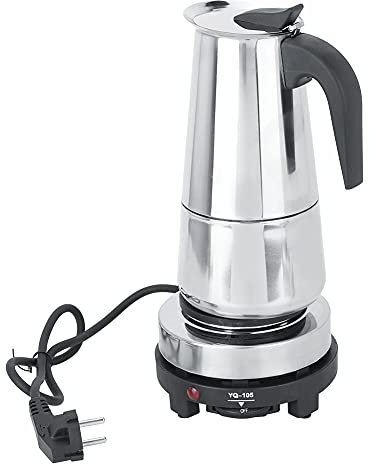 Caffettiera per stufa in acciaio inox, macchina da caffè Moka elettrica, macchina da caffè per stufa spina EU 220-240V