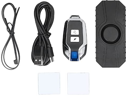 Fahrrad Alarm Motorrad Alarm Anti Diebstahl Fahrrad Alarm Fahrrad Alarm Drahtlos Vibration Bewegungssensor Wasserdicht Motorrad Alarm Fernbedienung Elektro Fahrrad Alarm Schwarz (Schwarz mit 1