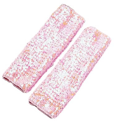Fingerlose Pailletten Handschuhe,Halbfingerhandschuhe mit Pailletten,Arm Warmers Long Stulpen Handschuhe,für Maskeradepartys Halloween Cosplay Accessoires Opernaufführungen,Rosa,9×21cm
