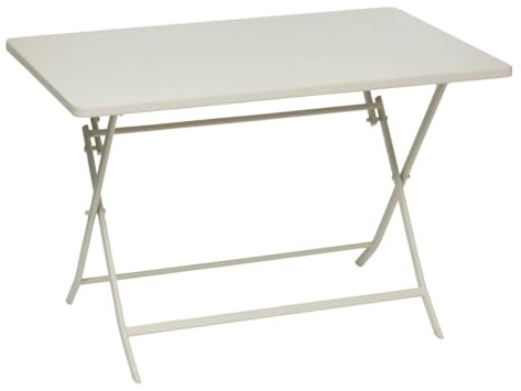 Hespéride - Mesa de jardín Rectangular Plegable de 4 plazas Greensboro, Color Arcilla - Acero Reforzado Inoxidable - Muebles para jardín, balcón y terraza.