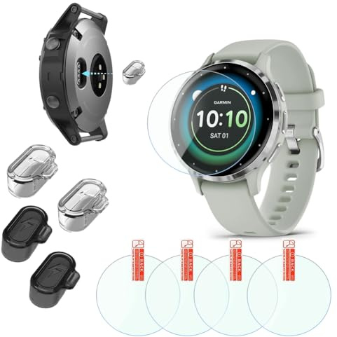 FCMEDZI Clear TPU Protective Film for Garmin Venu 3s & Venu 4 41mm Screen Protectors Bubble-Free Installation High-Definition and Charging Dust Plug（Pack of 4+4）【It's Not Glass】