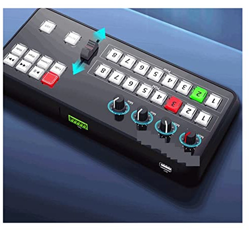 Scatola commutatore audio/video, Video Mini Switcher Pannello di controllo Centralino di registrazione video for trasmissioni TV per PC, TV, proiettore, lettore DVD/Blu-ray(Color:Tallly Vesion)
