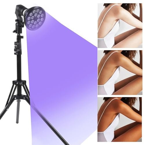 WHIPIN 395nm Home Sunbathing Ta-N-Ning Device, 54w Purple Light Floor Ta-N-Ning Lamp for Home use, Adjustable Stand, Self Ta-N-Ning Sun Lamps for Man Woman Wheat Husk