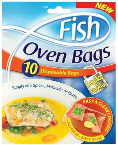 Vision4ever 10Pcs Fish Oven Bags Disposable Bags No messy Easy Seal Easy & Clean Cooking Locks In Flavour